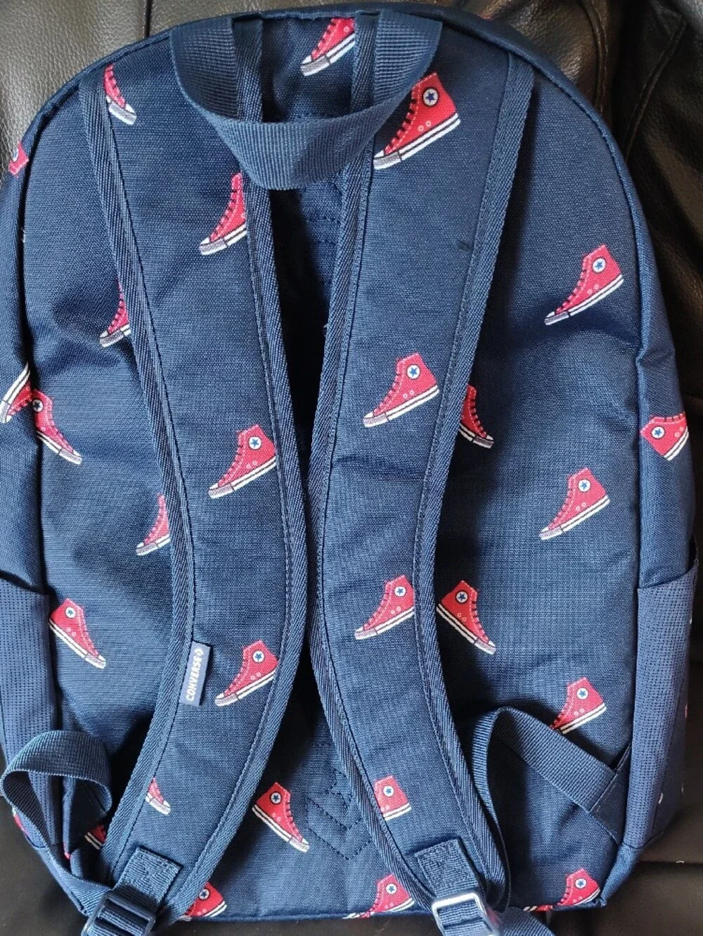 Converse Navy Backpack with Red Sneaker Motif